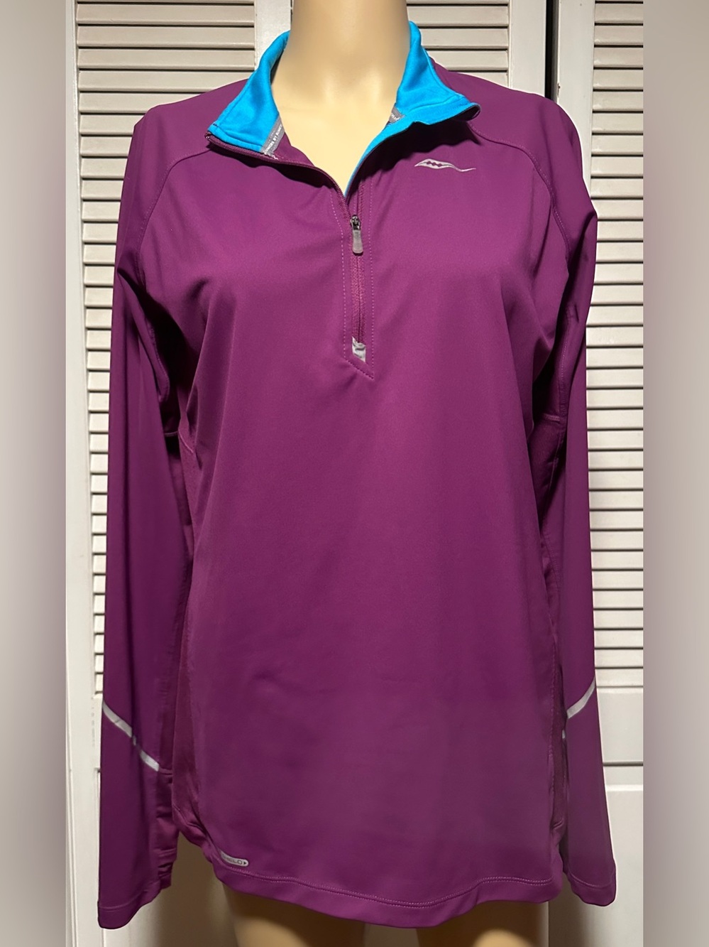 Saucony Nomad Sportop 1/4 Zip Pullover Purple Long Sleeve Jacket Women’s Large